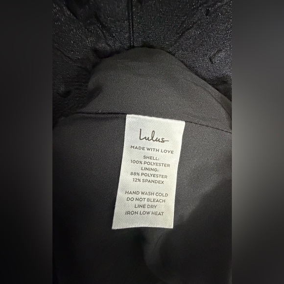 Lulus NWT Adorable Mood” Black Floral Jacquard Puff Sleeve Babydoll Dress Medium - Picture 9 of 14